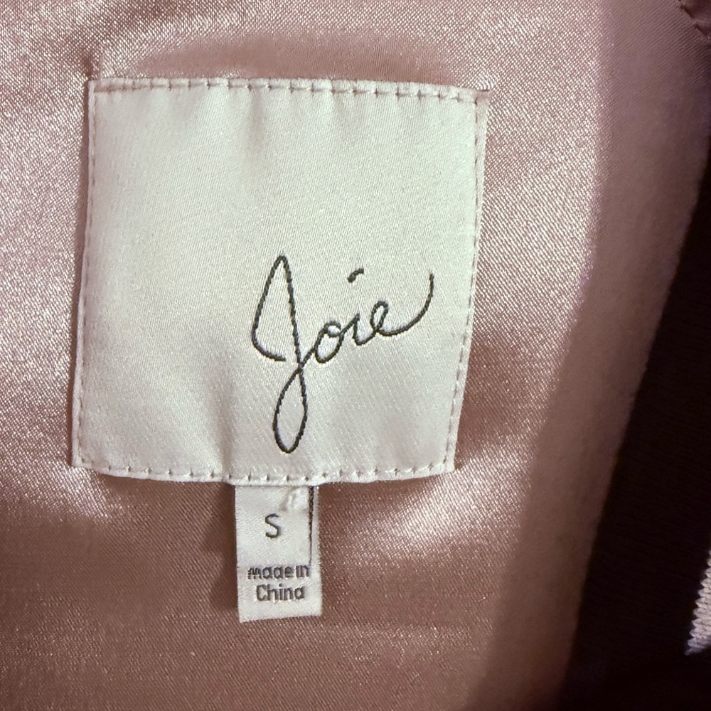 Joie Floral Embroidered Black and Pink Bomber Jacket - Picture 12 of 12